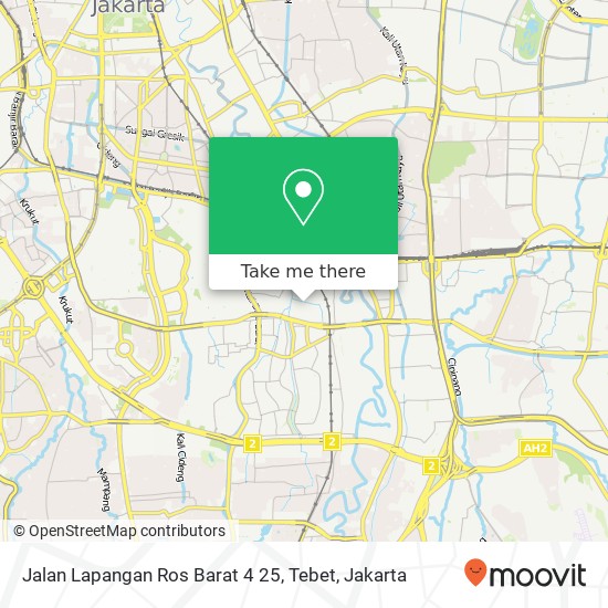 Jalan Lapangan Ros Barat 4 25, Tebet map