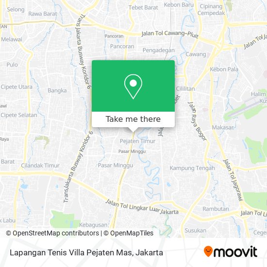 Lapangan Tenis Villa Pejaten Mas map