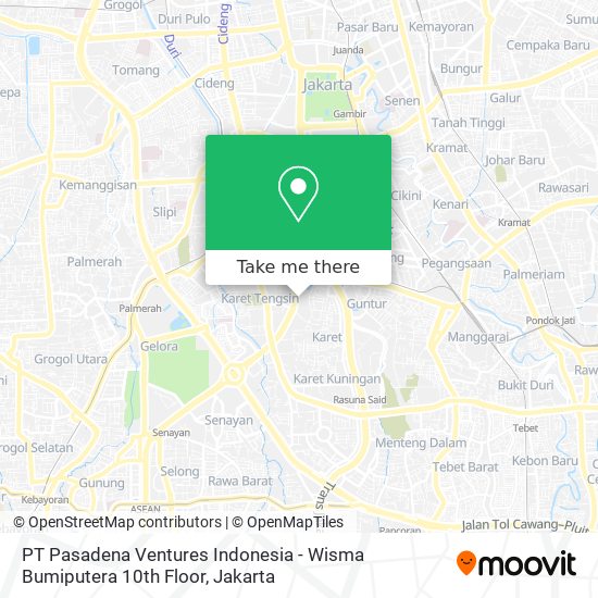 PT Pasadena Ventures Indonesia - Wisma Bumiputera 10th Floor map