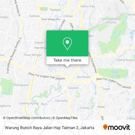 Warung Buncit Raya Jalan Haji Taiman 2 map