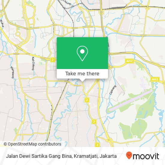 Jalan Dewi Sartika Gang Bina, Kramatjati map