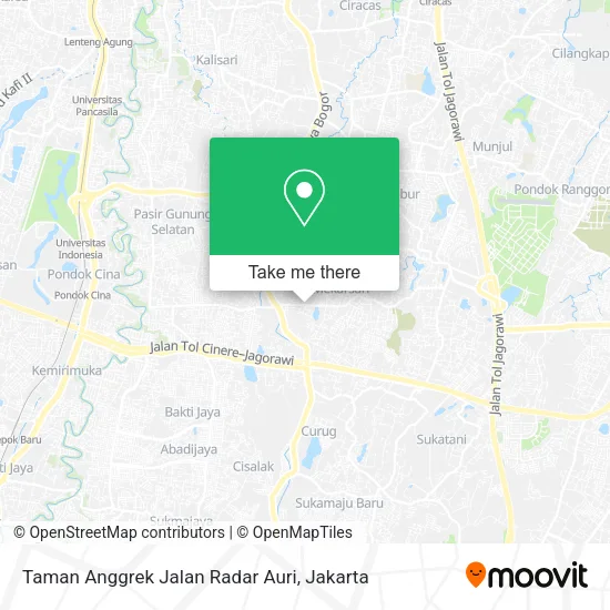 Taman Anggrek Jalan Radar Auri map