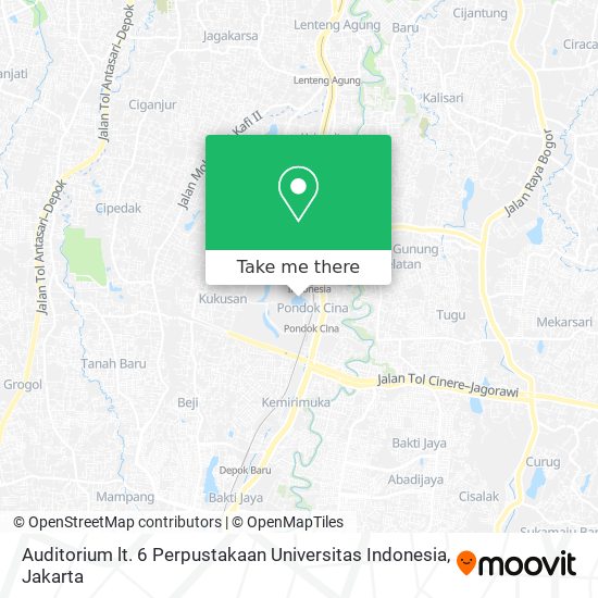 Auditorium lt. 6  Perpustakaan Universitas Indonesia map