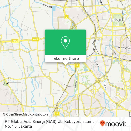 P.T Global Asia Sinergi (GAS), JL. Kebayoran Lama No. 15 map