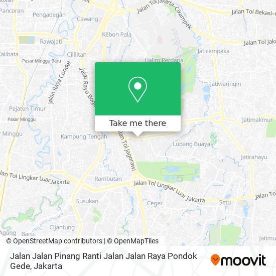 Jalan Jalan Pinang Ranti Jalan Jalan Raya Pondok Gede map