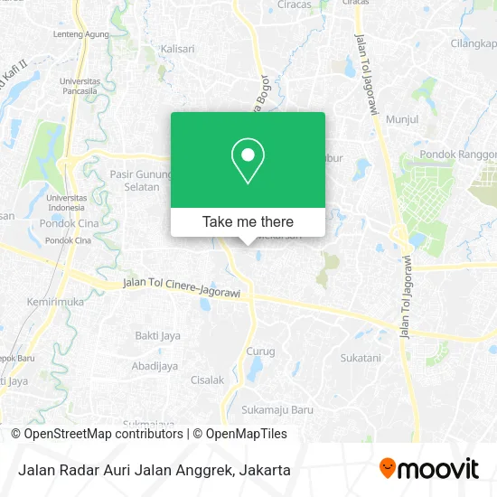 Jalan Radar Auri Jalan Anggrek map