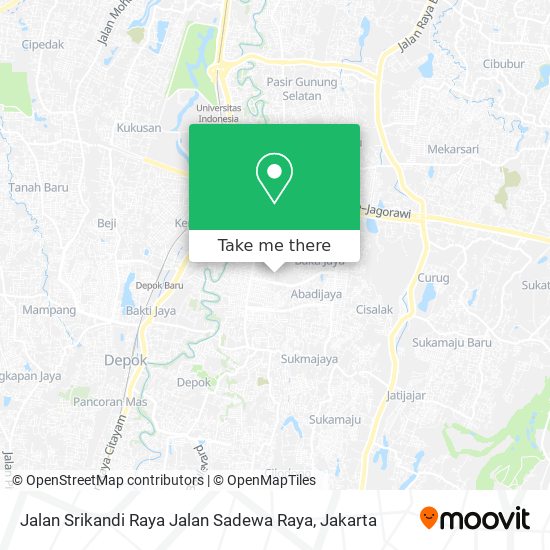 Jalan Srikandi Raya Jalan Sadewa Raya map