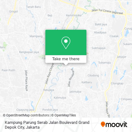 Kampung Parung Serab Jalan Boulevard Grand Depok City map