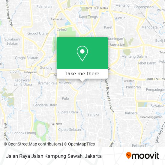 Jalan Raya Jalan Kampung Sawah map