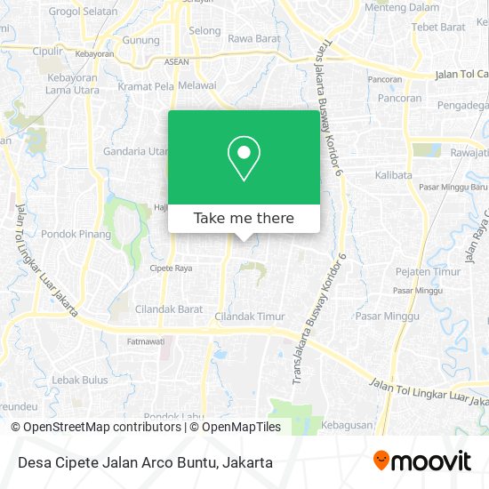 Desa Cipete Jalan Arco Buntu map