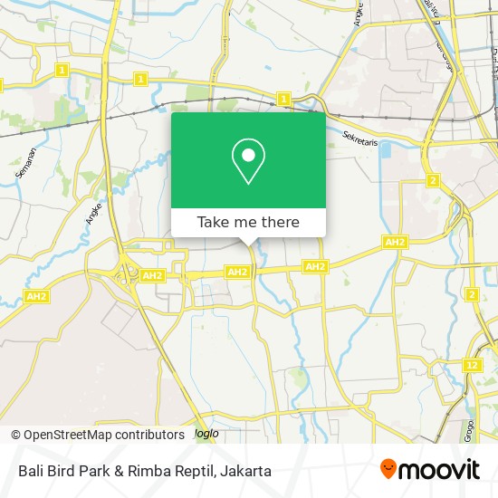 Bali Bird Park & Rimba Reptil map