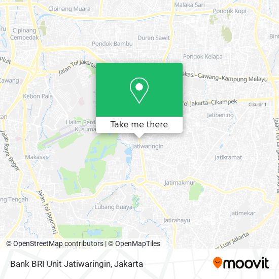 Bank BRI Unit Jatiwaringin map