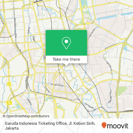 Garuda Indonesia  Ticketing Office, Jl. Kebon Sirih map