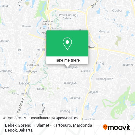 Bebek Goreng H Slamet - Kartosuro, Margonda Depok map