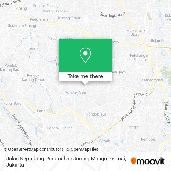 Jalan Kepodang Perumahan Jurang Mangu Permai map