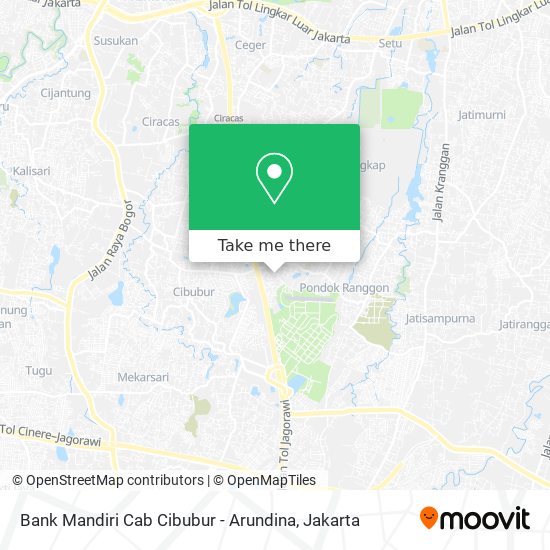 Bank Mandiri Cab Cibubur - Arundina map