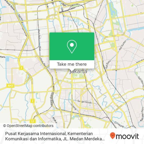 Pusat Kerjasama Internasional, Kementerian Komunikasi dan Informatika, JL. Medan Merdeka Barat No.9 Jakarta Pusat map