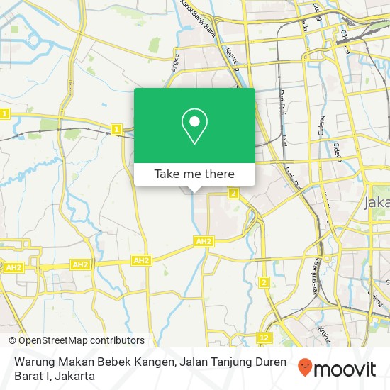 Warung Makan Bebek Kangen, Jalan Tanjung Duren Barat I map