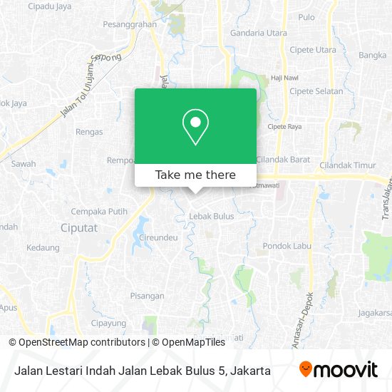 Jalan Lestari Indah Jalan Lebak Bulus 5 map