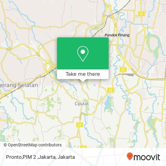 Pronto,PIM 2 ,Jakarta map