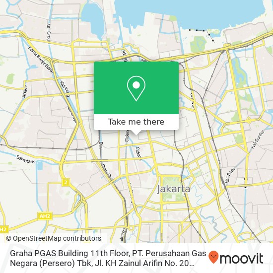 Graha PGAS Building 11th Floor, PT. Perusahaan Gas Negara (Persero) Tbk, Jl. KH Zainul Arifin No. 20 Jakarta Barat map