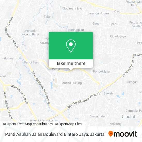 Panti Asuhan Jalan Boulevard Bintaro Jaya map