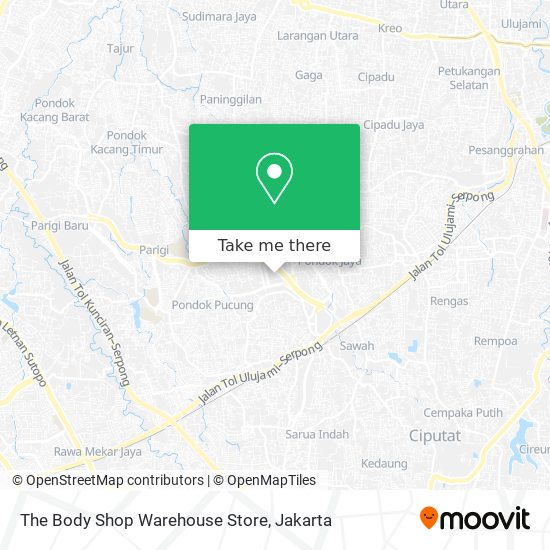 The Body Shop Warehouse Store map