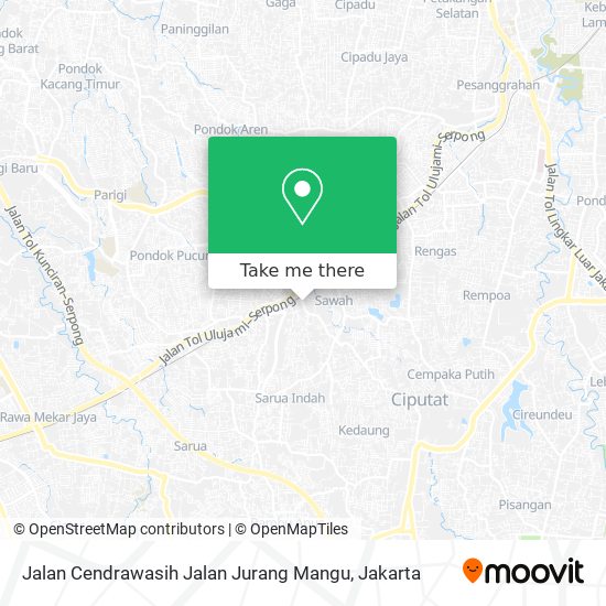 Jalan Cendrawasih Jalan Jurang Mangu map