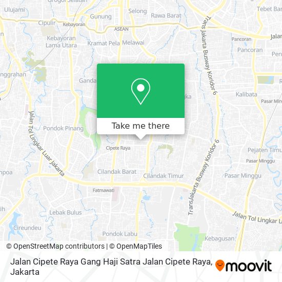 Jalan Cipete Raya Gang Haji Satra Jalan Cipete Raya map