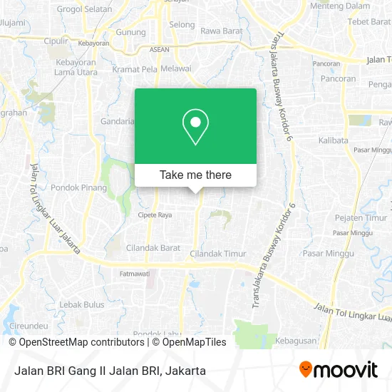 Jalan BRI Gang II Jalan BRI map