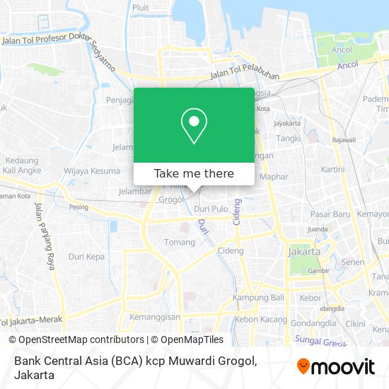 Bank Central Asia (BCA) kcp Muwardi Grogol map