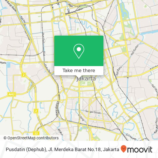 Pusdatin (Dephub), Jl. Merdeka Barat No.18 map