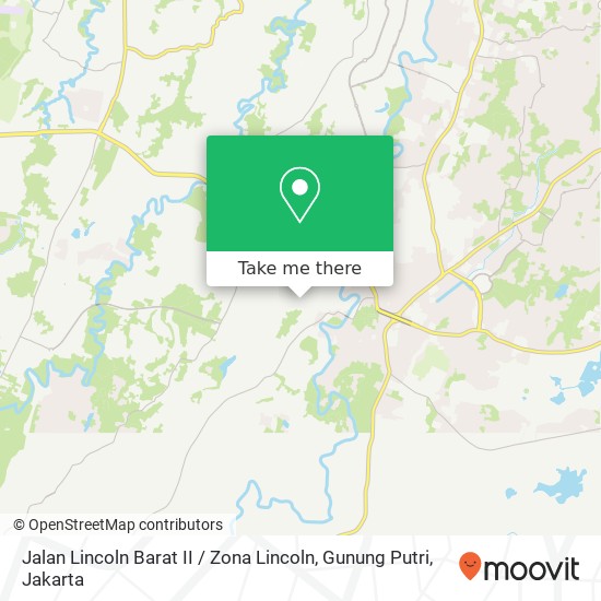 Jalan Lincoln Barat II / Zona Lincoln, Gunung Putri map