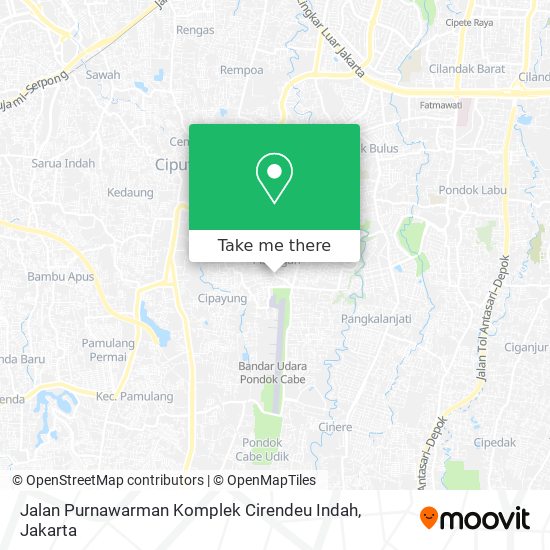 Jalan Purnawarman Komplek Cirendeu Indah map