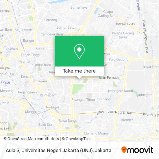Aula S, Universitas Negeri Jakarta (UNJ) map