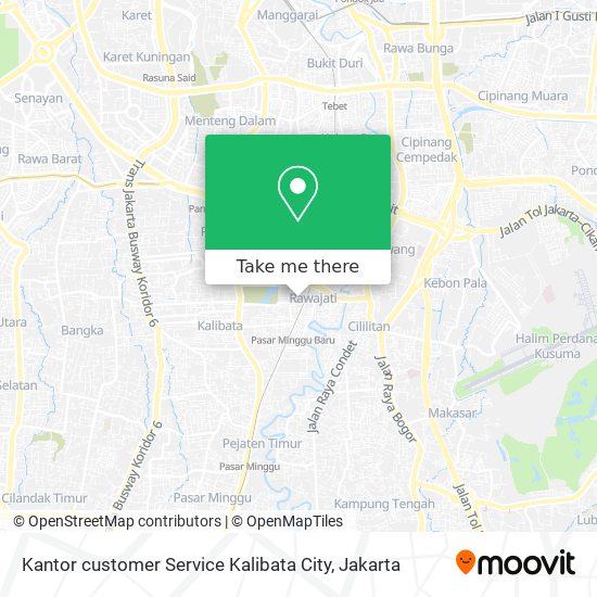 Kantor customer Service Kalibata City map