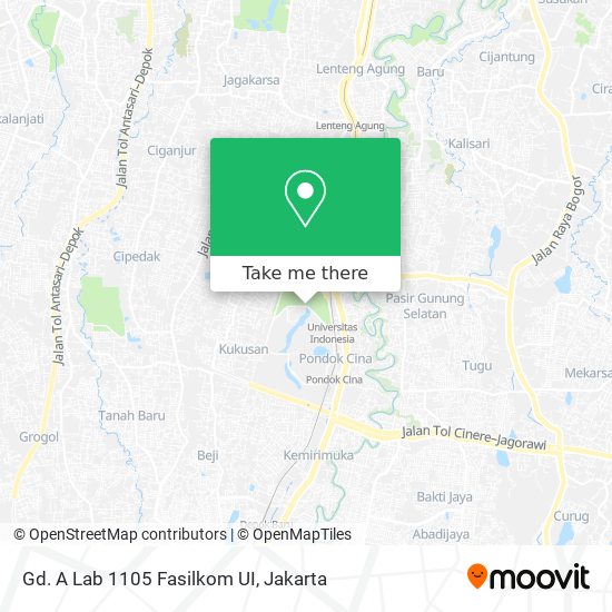 Gd. A Lab 1105  Fasilkom UI map