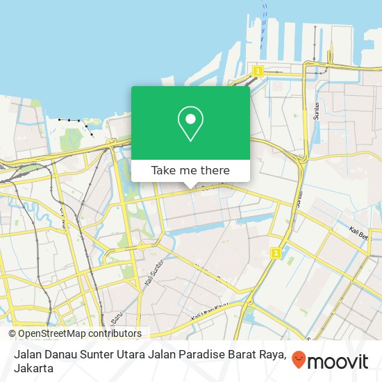 Jalan Danau Sunter Utara Jalan Paradise Barat Raya map