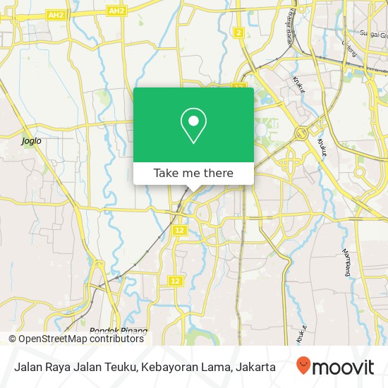 Jalan Raya Jalan Teuku, Kebayoran Lama map