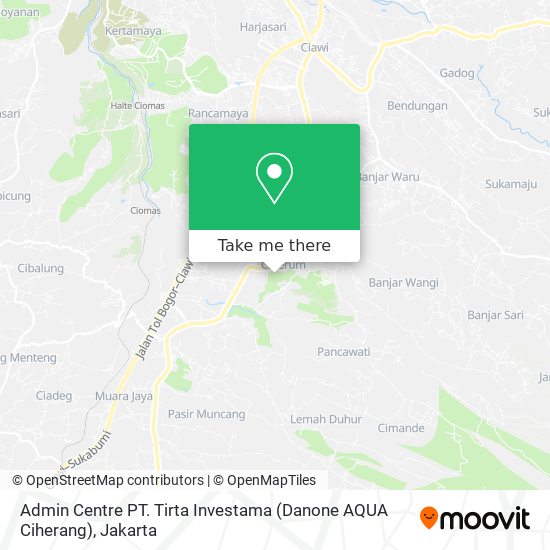 Admin Centre PT. Tirta Investama (Danone AQUA Ciherang) map