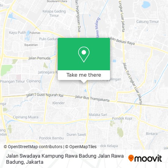 Jalan Swadaya Kampung Rawa Badung Jalan Rawa Badung map
