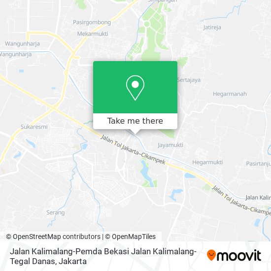 Jalan Kalimalang-Pemda Bekasi Jalan Kalimalang-Tegal Danas map