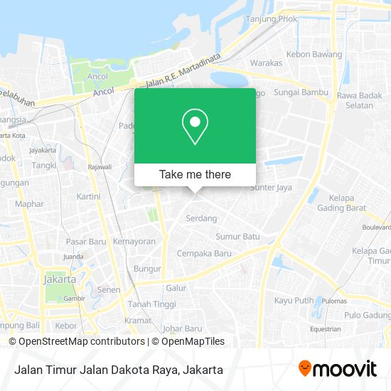 Jalan Timur Jalan Dakota Raya map