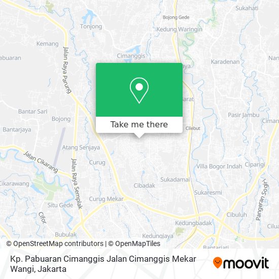 Kp. Pabuaran Cimanggis Jalan Cimanggis Mekar Wangi map