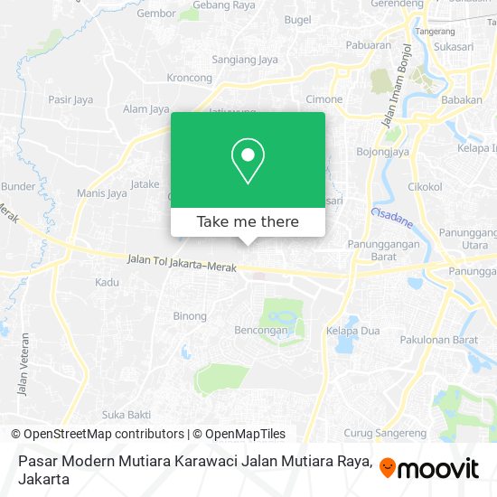 Pasar Modern Mutiara Karawaci Jalan Mutiara Raya map