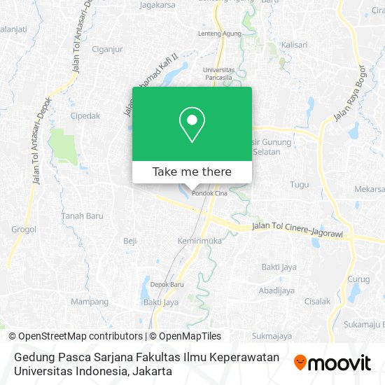 Gedung Pasca Sarjana Fakultas Ilmu Keperawatan Universitas Indonesia map