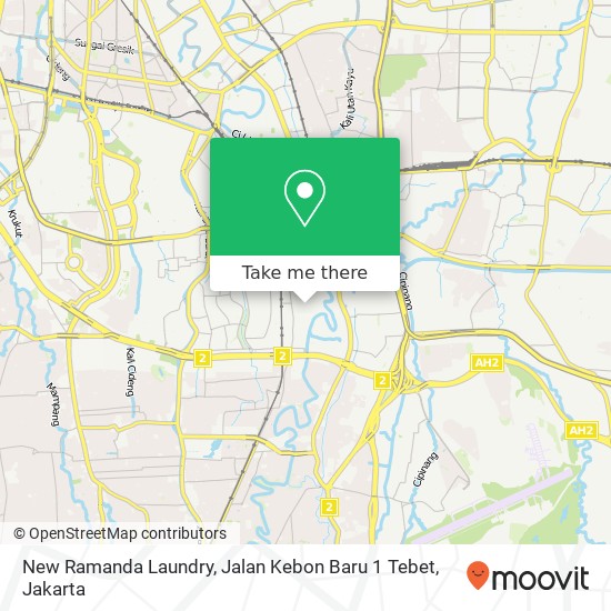 New Ramanda Laundry, Jalan Kebon Baru 1 Tebet map
