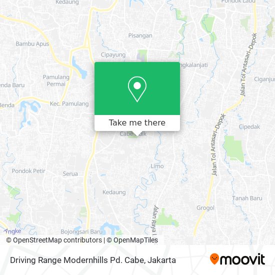 Driving Range Modernhills Pd. Cabe map