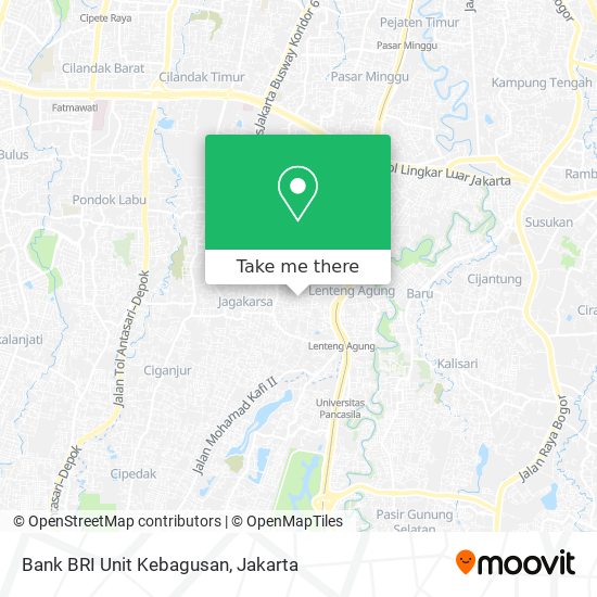 Bank BRI Unit Kebagusan map
