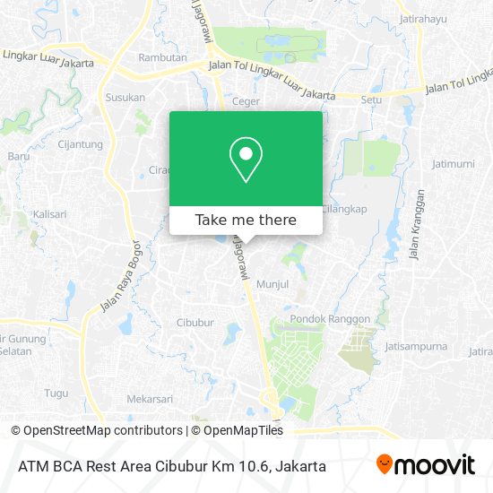 ATM BCA Rest Area Cibubur Km 10.6 map